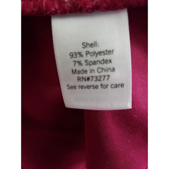 DKNY Dress Women’s 4X Burgundy Velvet Long Sleeve Surplice Neckline Belted New - Picture 11 of 11